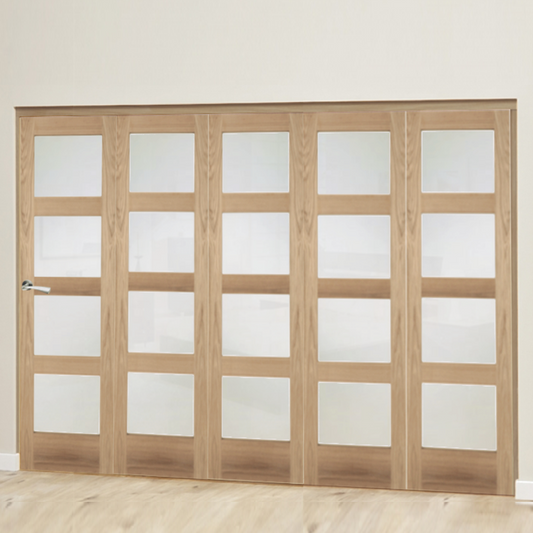 Oak Shaker 4 Light Frosted Glass Bifold System