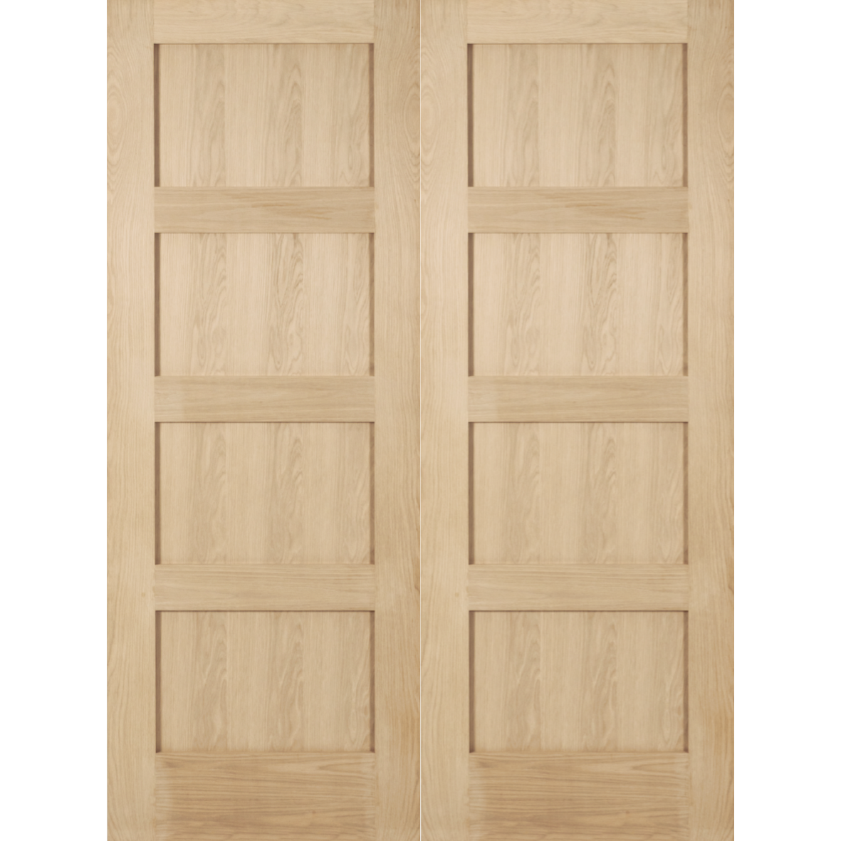 Oak Shaker 4 Panel Internal Door Pair