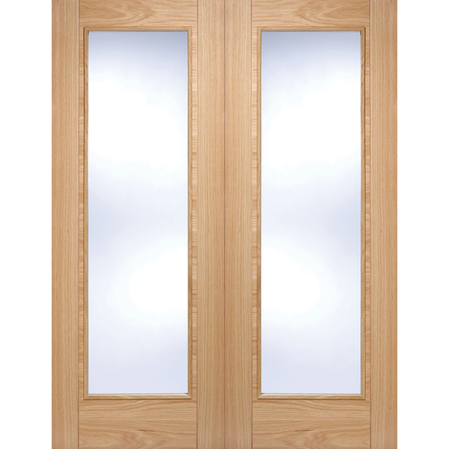 LPD Prefinished Oak Vancouver Glazed Internal Door Pair