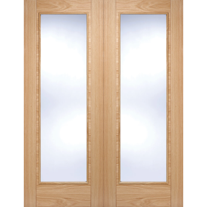 LPD Prefinished Oak Vancouver Glazed Internal Door Pair