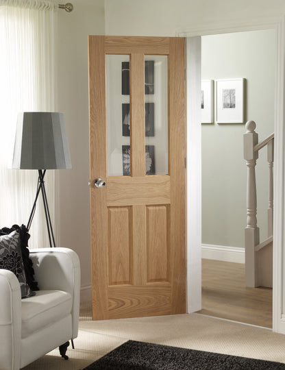 Malton Internal Oak Fire Door with Clear Glass