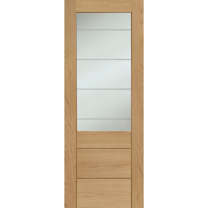 Palermo 2XG Internal Oak Fire Door with Clear Etched Glass