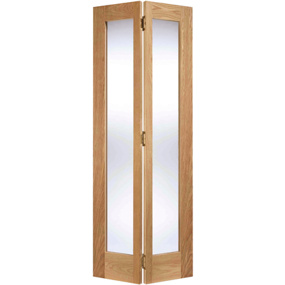 LPD Unfinished Oak Pattern 10 Glazed 2L Bi-fold Internal Door System