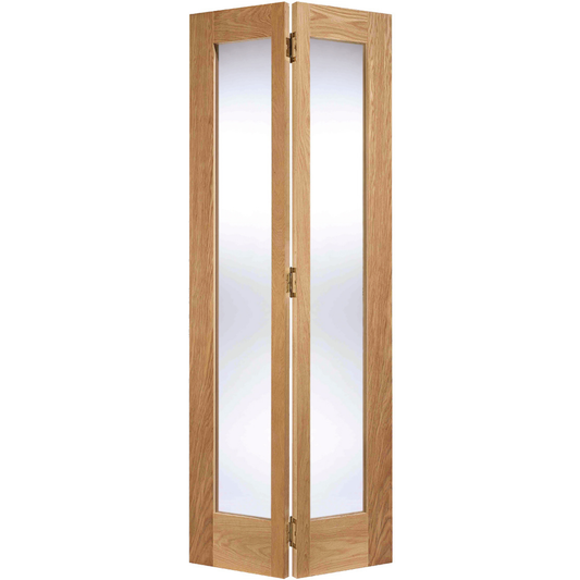LPD Unfinished Oak Pattern 10 Glazed 2L Bi-fold Internal Door System