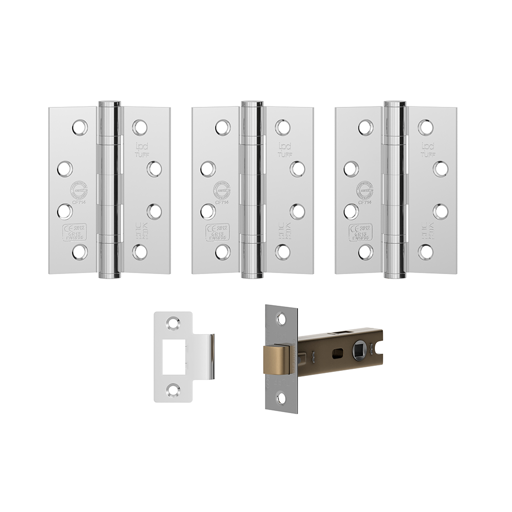 LPD Matt Black Internal Fire Door Hinge and Latch Pack