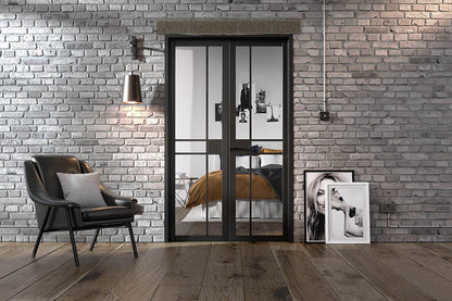 LPD Black Primed Greenwich W4 Internal Door Pair