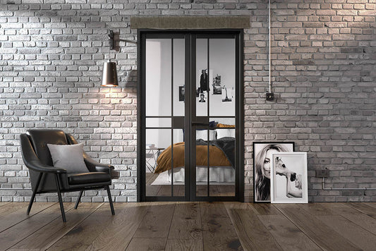 LPD Black Primed Greenwich W4 Internal Door Pair