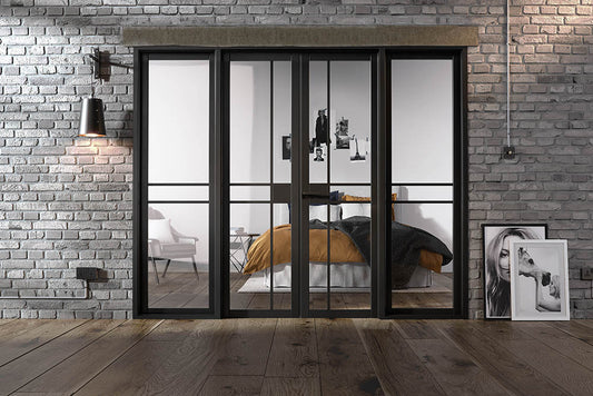 LPD Black Primed Greenwich W8 Internal Door Pair