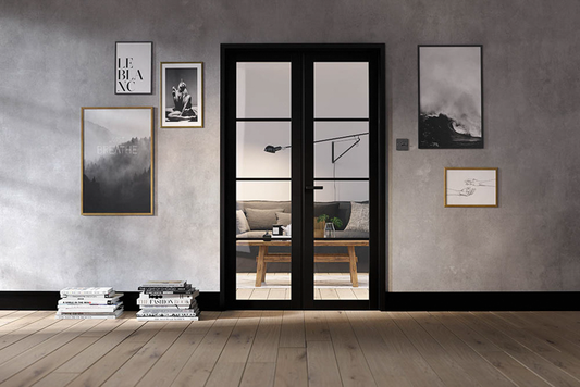 LPD Black Primed Soho W4 Internal Door Pair