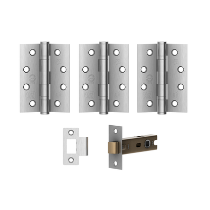 LPD Matt Black Internal Fire Door Hinge and Latch Pack