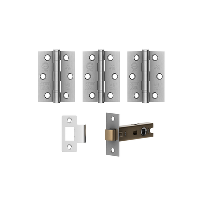 LPD Matt Black Internal Door Hinge and Latch Pack