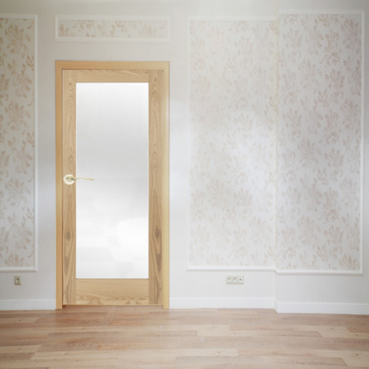 Oak Shaker 1 Light Frosted Glass Pocket Door System