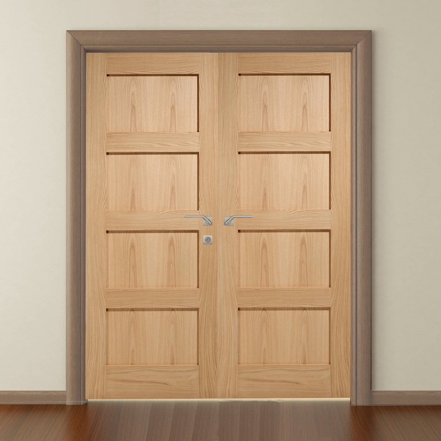 Oak Shaker 4 Panel Internal Door Pair