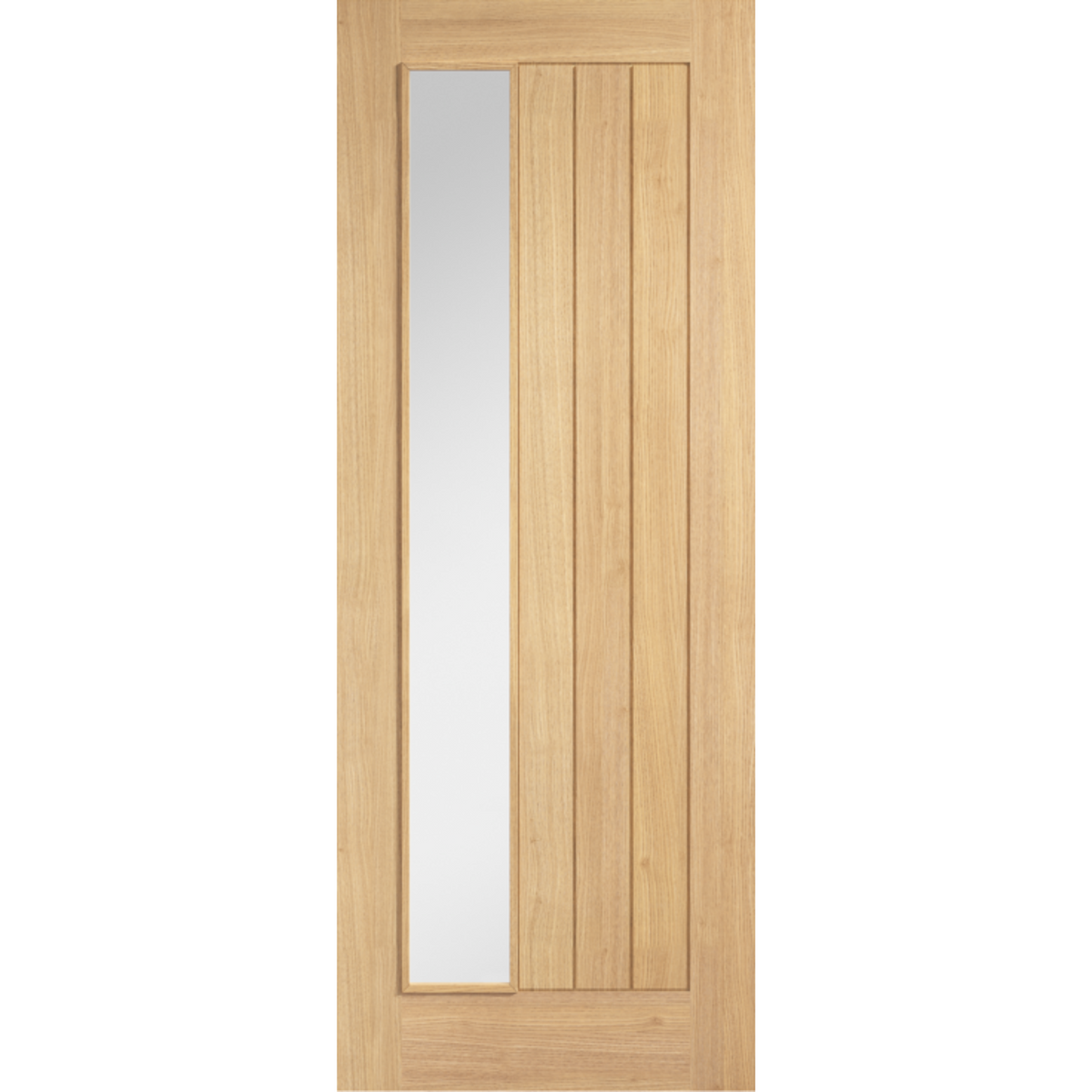 Oak Belize Clear Glazed Offset Glass Internal Door
