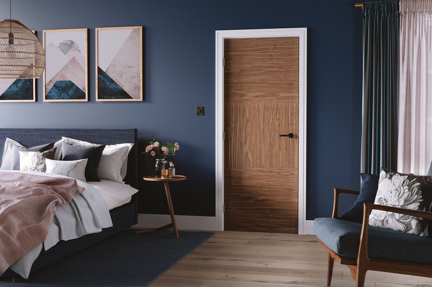 LPD Prefinished Walnut Tres Internal Door
