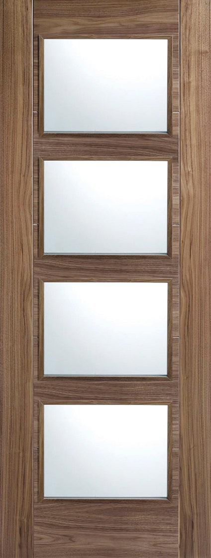 LPD Prefinished Walnut Vancouver Glazed 4L Internal Door