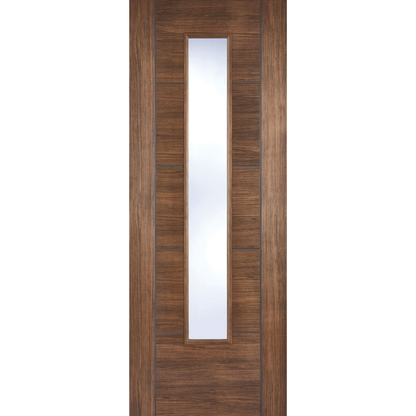 LPD Prefinished Walnut Laminate Vancouver 1L Glazed Internal Door