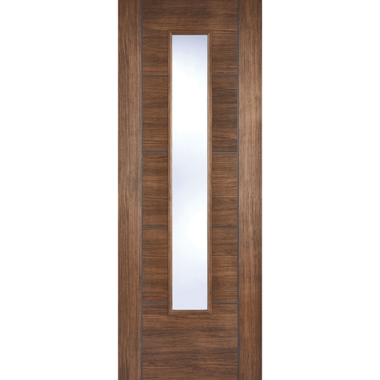 LPD Prefinished Walnut Laminate Vancouver 1L Glazed Internal Door