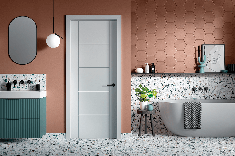 LPD White Primed Laminate Ladder FD30 Internal Fire Door