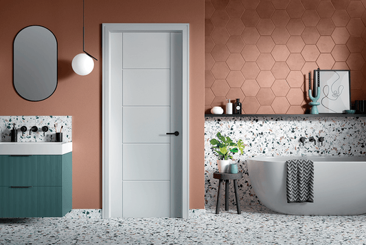 LPD White Primed Laminate Ladder FD30 Internal Fire Door