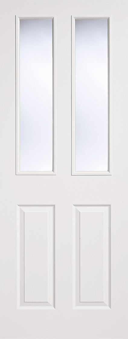 LPD White Moulded Textured Glazed 2P2L Internal Door