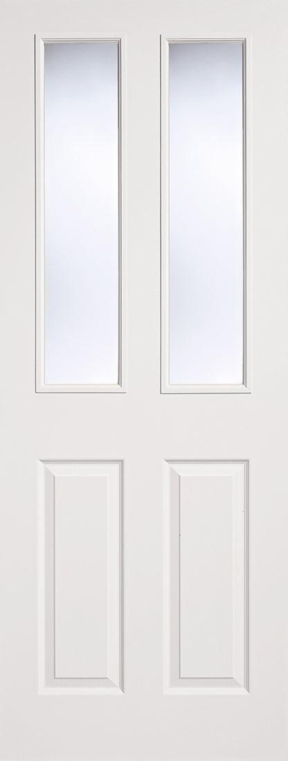 LPD White Moulded Textured Glazed 2P2L Internal Door