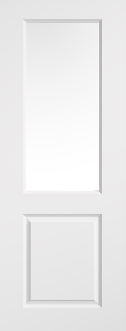 LPD White Moulded Smooth 2 Panel Glazed Internal Door