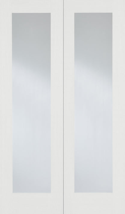 LPD White Primed Pattern 20 Glazed Internal Door Pair