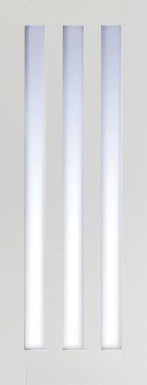 LPD White Primed Utah 3L Clear Glazed Internal Door