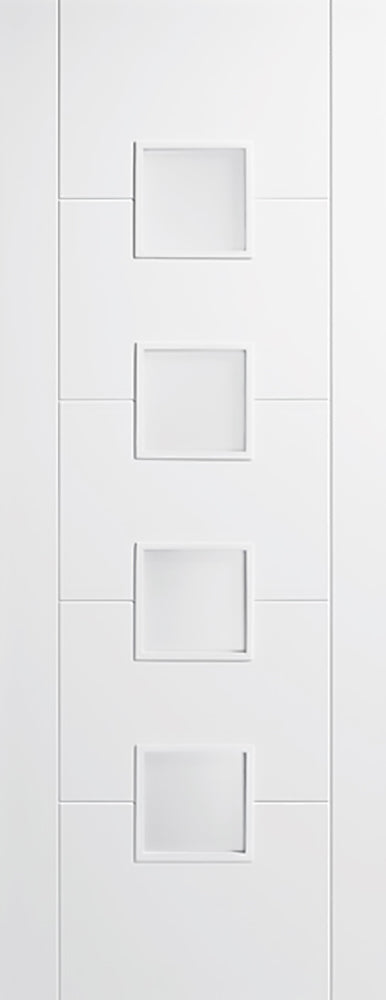 LPD White Primed Vancouver 4L Frosted Glazed Internal Door