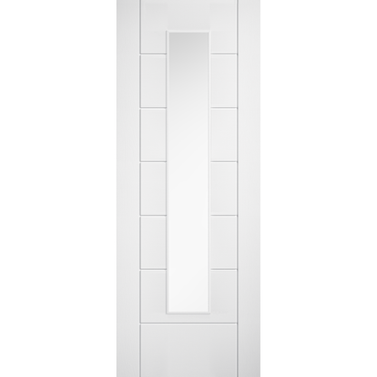 LPD White Laminate Linear 7P Glazed Internal Door