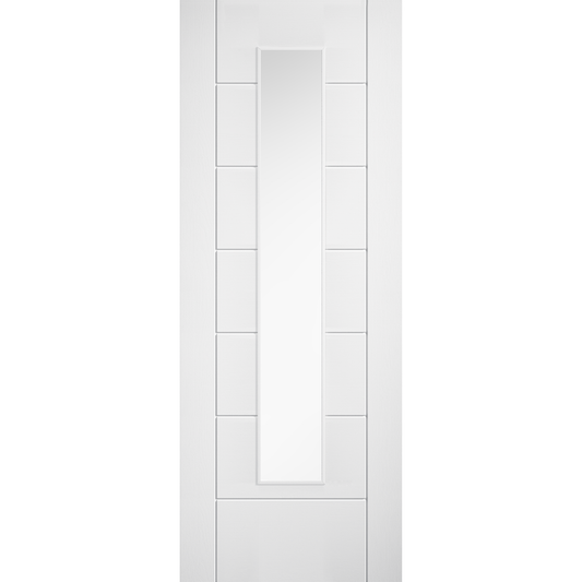 LPD White Laminate Linear 7P Glazed Internal Door