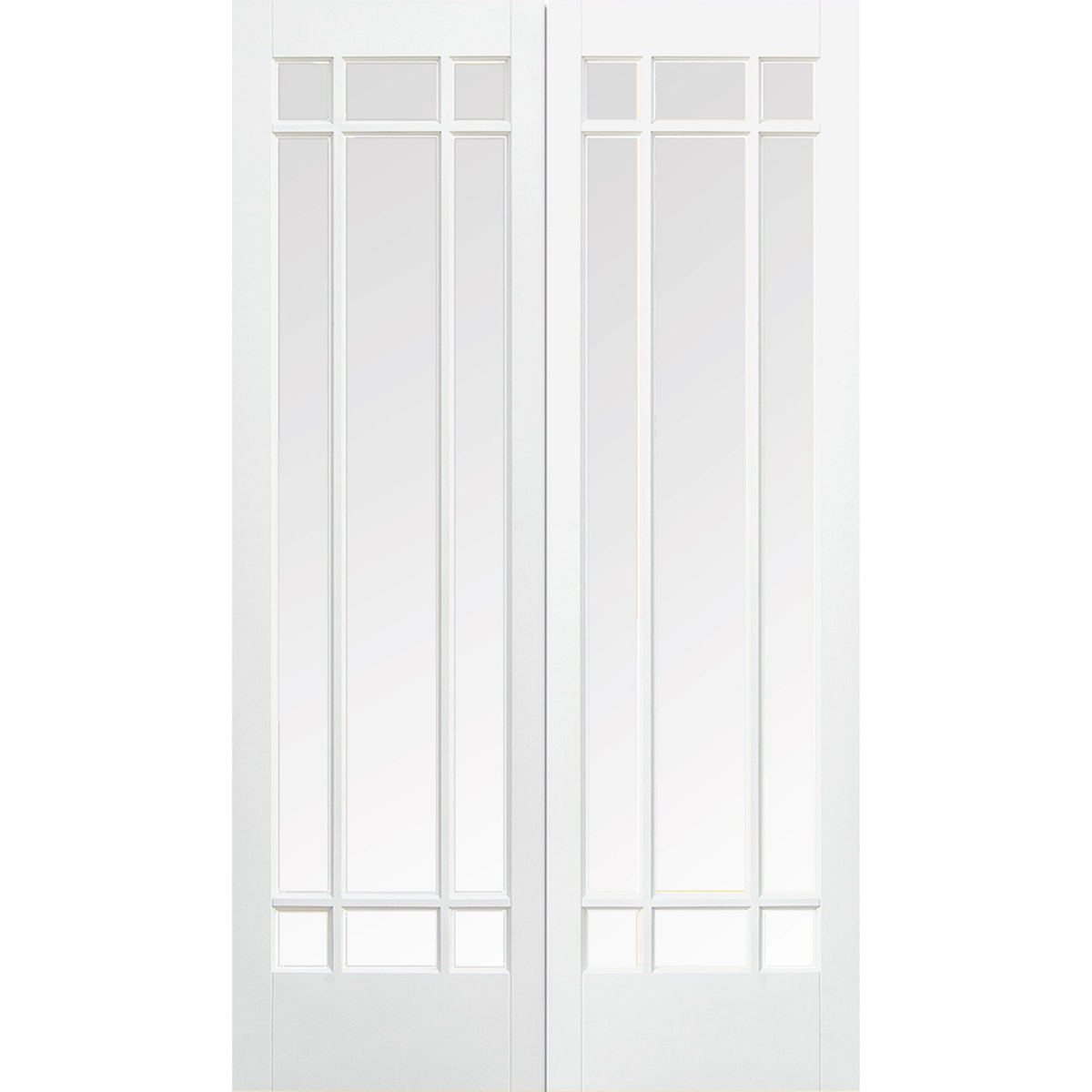 LPD White Primed Manhattan Glazed 9L Internal Door Pair