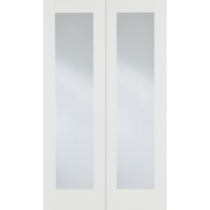 LPD White Primed Pattern 20 Glazed Internal Door Pair