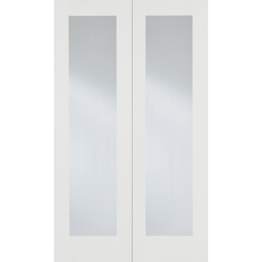 LPD White Primed Pattern 20 Glazed Internal Door Pair