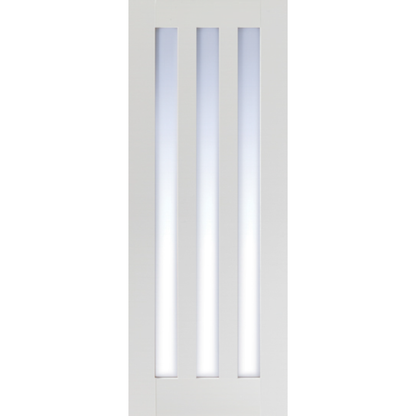 LPD White Primed Utah 3L Clear Glazed Internal Door