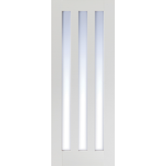 LPD White Primed Utah 3L Clear Glazed Internal Door