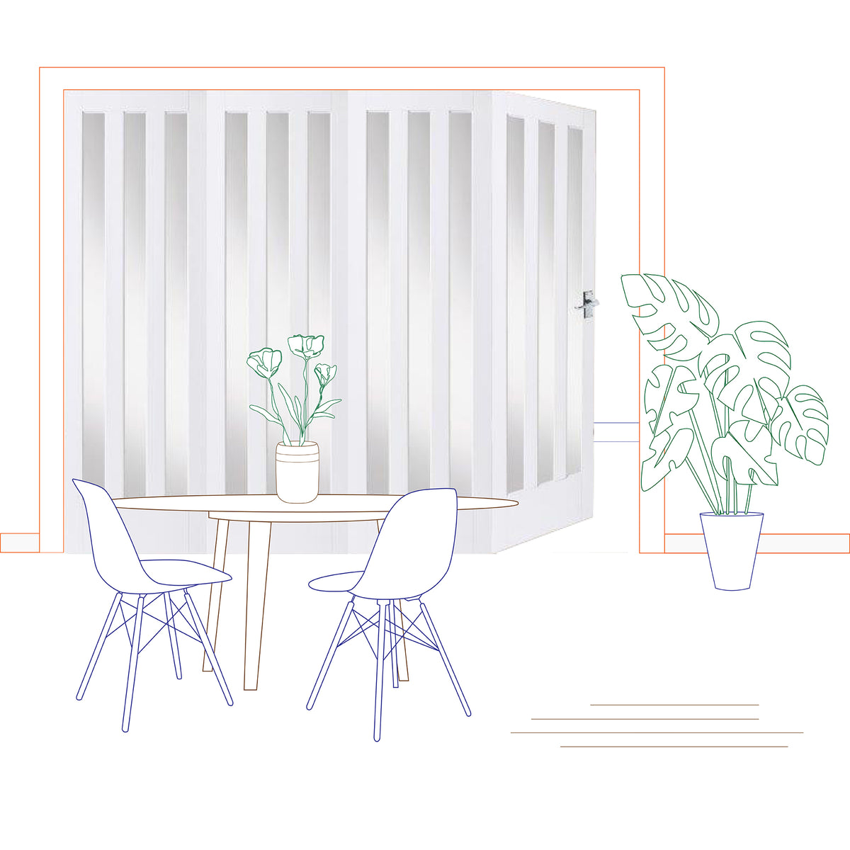 Primed Aston Frosted Glass Bifold System