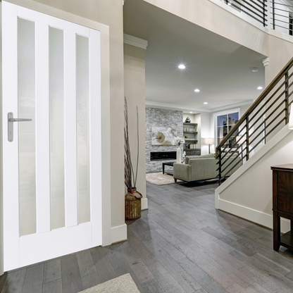 White Primed Aston Frosted Glass Internal Door