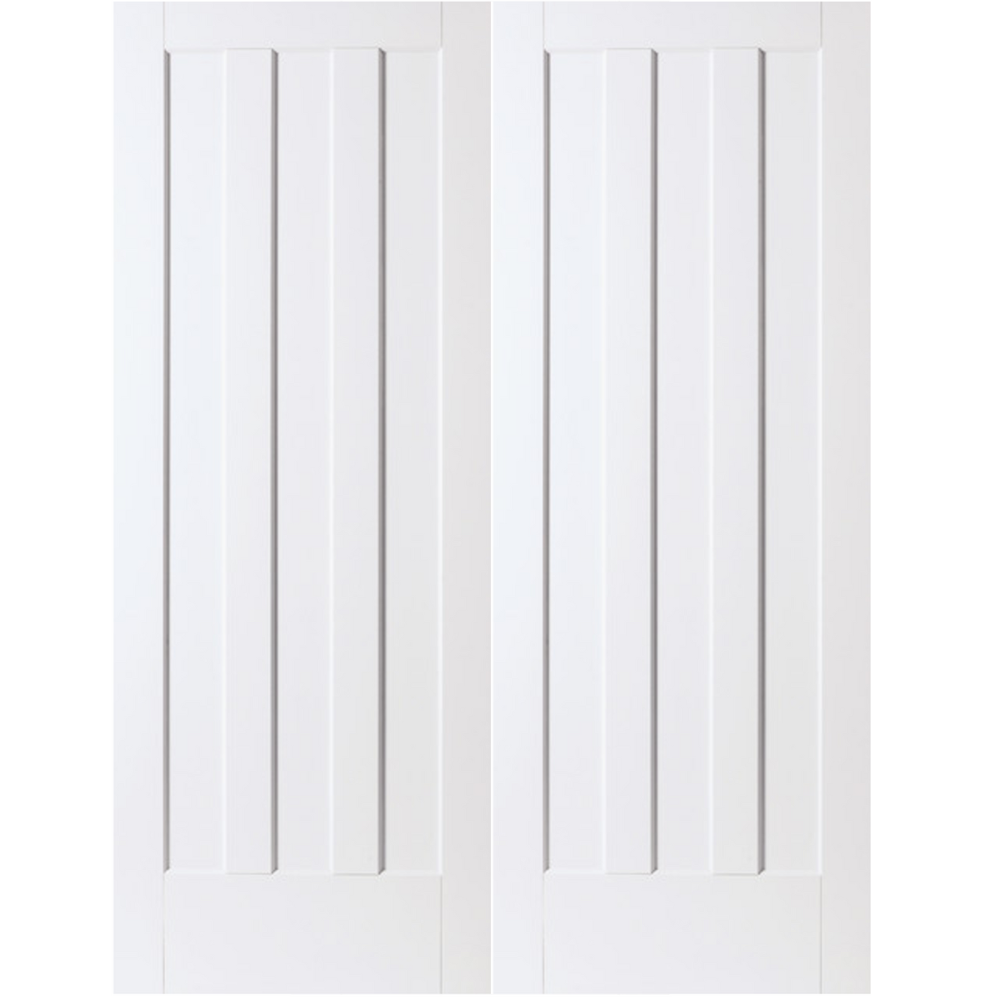 White Primed Aston Panel Internal Door Pair