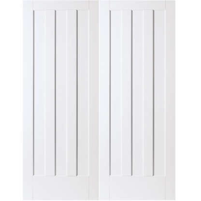 White Primed Aston Panel Internal Door Pair