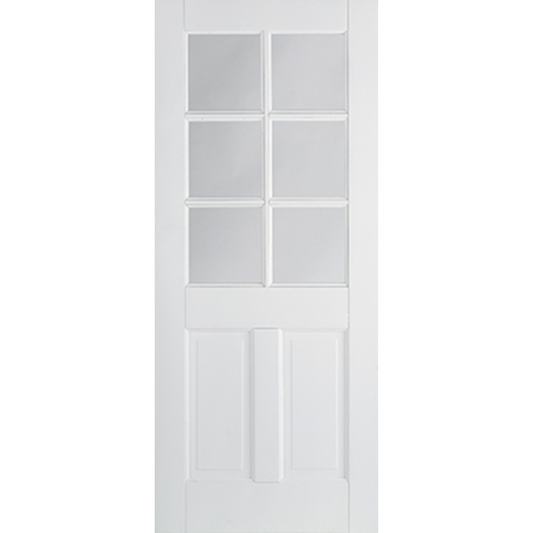 LPD White Primed Canterbury 2P Glazed 6L Internal Door