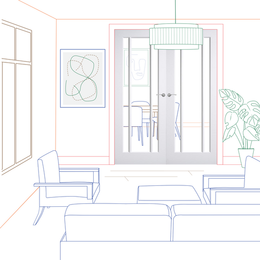 White Langdale Clear Glass Rebated Internal Door Pair