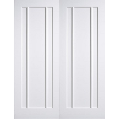 White Primed Langdale Panel Internal Door Pair