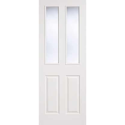 LPD White Moulded Textured Glazed 2P2L Internal Door