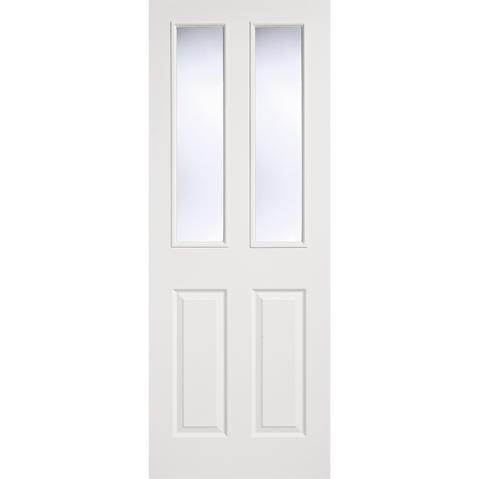 LPD White Moulded Textured Glazed 2P2L Internal Door