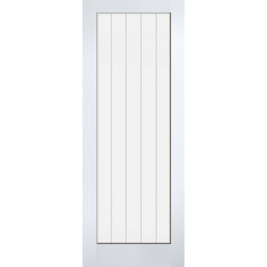 LPD White Moulded Textured Vertical Glazed 1L Internal Door