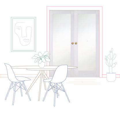 White Shaker 1 Light Frosted Glass Internal Door Pair