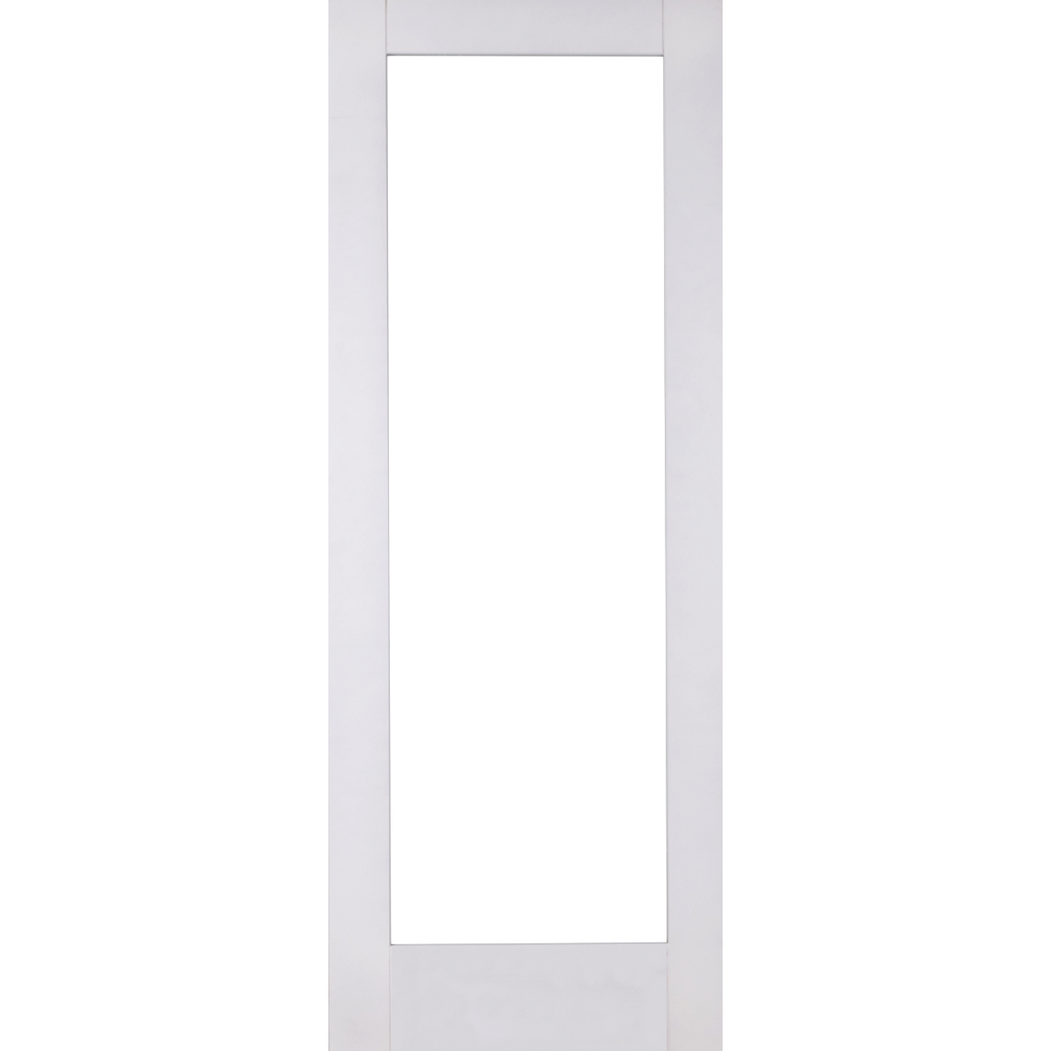 Primed Shaker 1 Light Clear Glass Pocket Door System