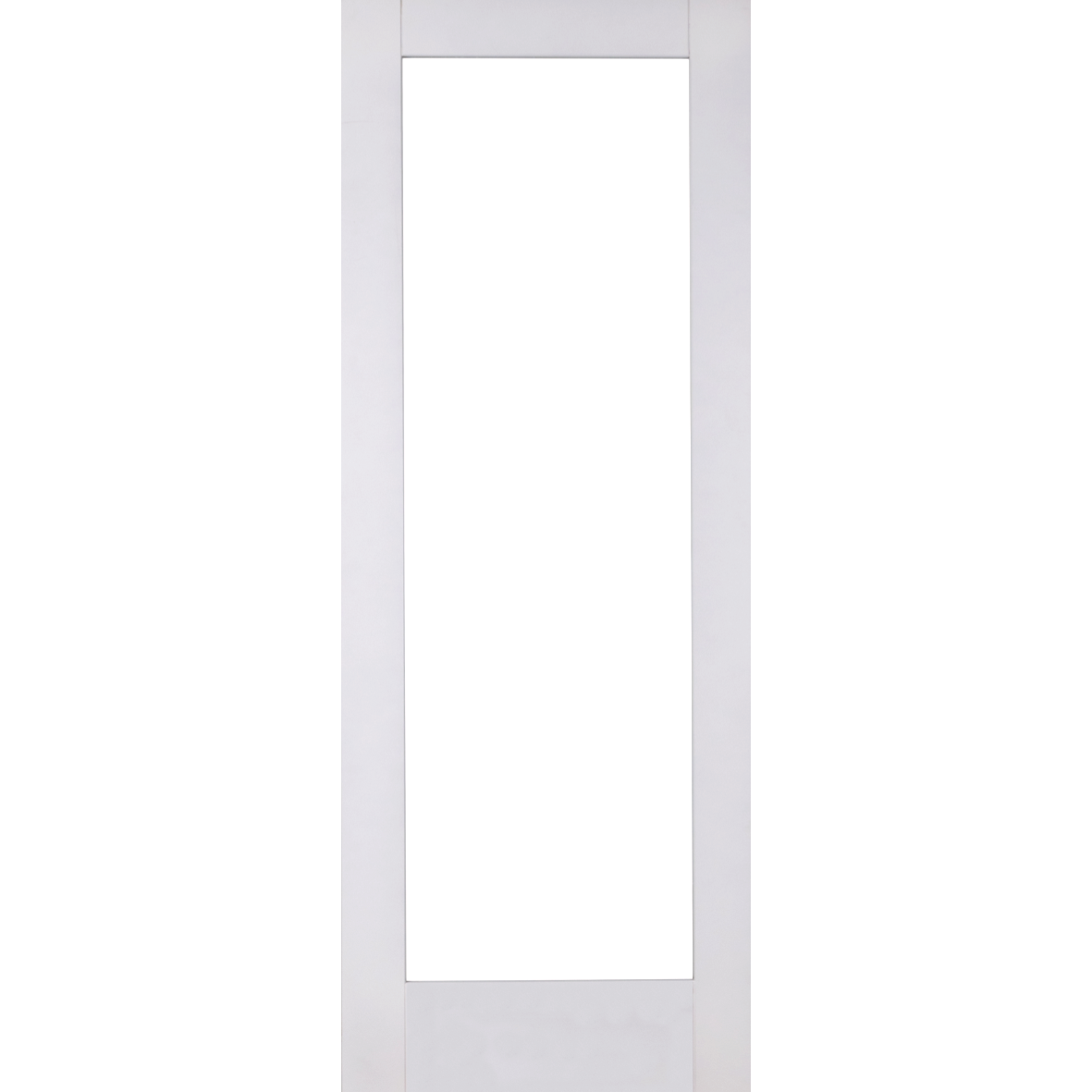 White Primed Shaker 1 Light Clear Glass Sliding Door System